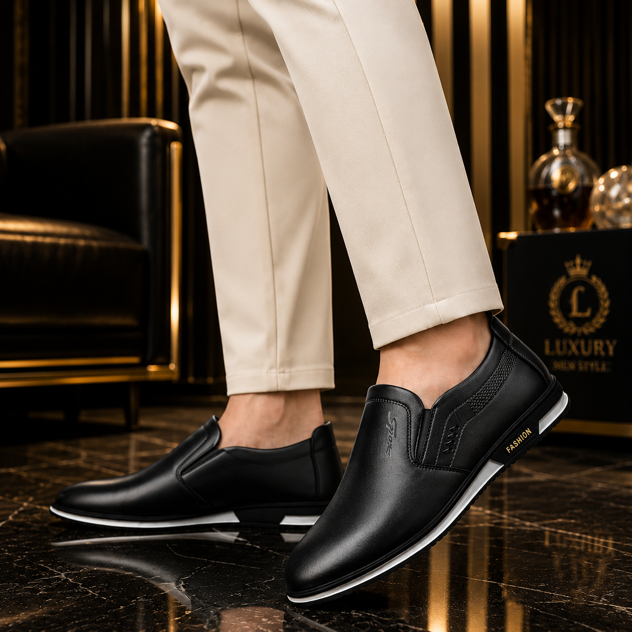 Luxus-Herren-Lederschuhe Bequeme Slipper Zum Reinschlüpfen Herren Mokassins Rutschfeste Fahrerschuhe Hochwertige Herrenschuhe Übergröße